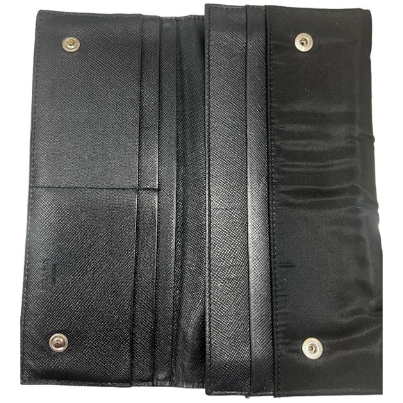 PRADA Tessuto Long Continental Envelope Wallet Nylon Blue Authentic - Picture 5 of 8